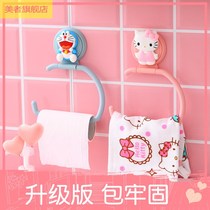 Cartoon non-perforated towel rack washcloth adhesive hook children kindergarten dormitory bathroom kitchen rag rack single rod