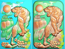 Fine Sculpture Map Mountain Tiger Pendant Landscape Tiger Jdp Relief Plot of Tiger Jade Sculpture Flower computer engraving
