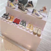 New Middle Island Wooden Shelf Stand Step Wooden Show Rack Trapezoidal Bag Shop Shelf Shoe Store Wooden Display Case