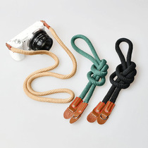 Braided umbrella rope camera strap Fuji XT30 X100V XT200 micro single Sony A6600 Leica M hand lanyard