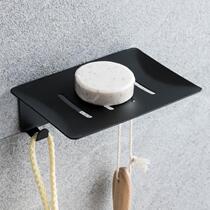 Stainless steel wall-mounted soap box toilet double drain soap rack soap box nail-free suction cup soap holder bathroom