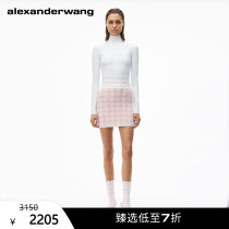 ALEXANDER WANG Ms ALEXANDER WANG CHECKERED TERRY CLOTH MINI SKIRT CRADLE PINK WHITE