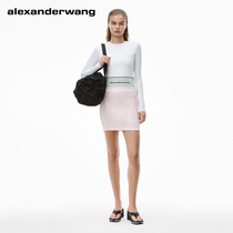 (Early autumn new product)Ms Alexander Wang rib logo decoration stretch upskirt tender pink