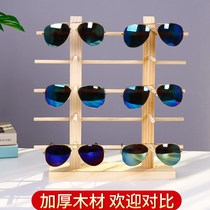 Solid Wood sunglasses props wooden window decoration glasses shop counter eye display rack