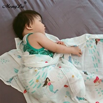 Newborn baby bamboo cotton single-layer gauze thin bath towel Baby cloth bag towel blanket Double-layer summer cotton bag
