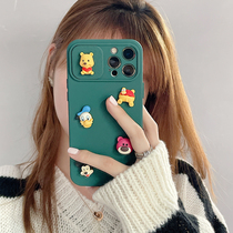 Three-dimensional cute cartoon for Apple 13iphone13pro mobile phone case push-pull 13promax lens protection 12 niche thirteen pro creative 11 silicone xs ma