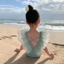 Childrens swimsuit Female baby summer seaside sunscreen 1 swimsuit 2 one-year-old girl 3 net red 4 little virgin childrens swimsuit