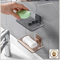 Free hole soap box toilet drain creative wall-mounted soap rack Bathroom shelf Suction cup double-layer soap rack