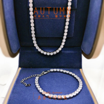 18K platinum necklace Diamond diamond bracelet 20 minutes 30 points Diamond AU750 single diamond full mosaic luxury choker