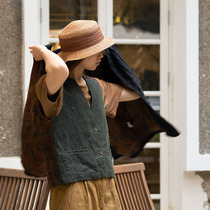 The cover is the flower tussah silk fragrant cloud yarn stitching cotton printed cloth vintage vest