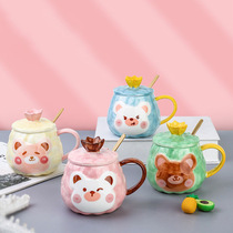 AliExpress hot selling Amazon Japanese ceramic cup Milk Cup breakfast cup bear Crown cartoon Cup