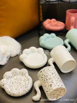 Cat mug cat Palm coffee cup set couple Cup Net red mug set small red book Water Cup Nordic