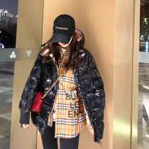 M Mengjia down jacket female diagonal zipper 2021 New goose down jacket cloak cotton-shaped short winter