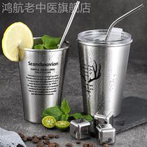 Industrial wind 304 stainless steel cup beer cup in fruit juice cup with cup coffee cold drink cup