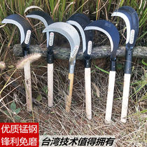 New outdoor agricultural weeding tools manganese steel sickle hatchet farm tools corn reed sugarcane harvesting mowing long handle