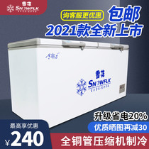 Snowflake horizontal freezer Commercial large capacity refrigerated freezer insulation cabinet Single temperature copper tube freezer