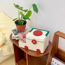Creative large-capacity Family Medicine Box storage box double-layer cartoon childrens first aid medicine box ambulance medical box