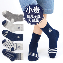 Childrens socks pure cotton spring and autumn boy middle childhood sock boy in autumn soft autumn boy thin