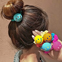 South Korea's Dongdaemun trend gathering place fluorescent color colorful cartoon smiling face cute meatball head travel hair accessories headdress