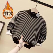 Childrens winter plus velvet padded Korean version of Tide baby Autumn dress foreign style jacket warm boy sweater 2021 Spring New