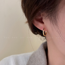 Cold wind metal ring ear buckle female ins simple niche personality design sense ear ring temperament advanced earrings