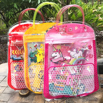Puff childrens gift custom stationery set primary school birthday gift box creative cartoon PVC stationery bag