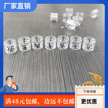 Transparent customizable SMLXL letter frosted size ring round number size buckle