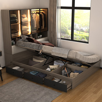 Nordic tatami bed wardrobe integrated small Apartment 1 2 meters high Box Storage 1 8 pedal bed modern simple bedroom