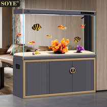 Suoyi fish tank living room large-scale 2023 new light luxury smart aquarium ultra-white bottom filter porch screen home