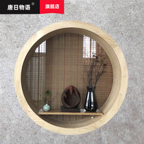 Tang Ri Monogatari Russian camphor pine round solid wood window cover edge screen corner window