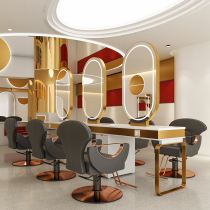 Stainless steel marble hot dyeing table net red mirror hairdressing shop mirror haircut cabinet one hair salon special tide