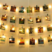 Net red photo frame hanging ins room LED light string photo wall hemp rope clip girl heart creative decoration dormitory