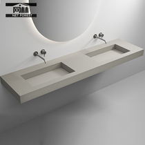 Artificial Stone hidden water integrated double basin home toilet wash basin bathroom wash wash basin custom