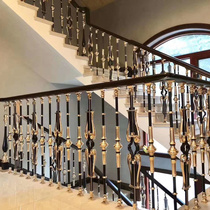 Customized European Villa indoor aluminum art light luxury stair handrail guardrail aluminum alloy railings simple modern new Chinese style