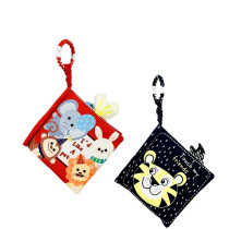 2021 new red black Multi-functional sitcom Cognitive Cloth Book Baby Cartoon 5-page Deccan Entrance