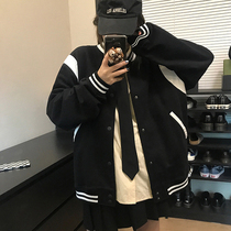 Black baseball uniform female spring and autumn Korean version of loose Joker casual jacket academic style bf Harajuku jacket ins tide