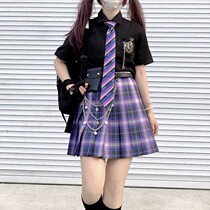 Spot (zero point carnival)Genuine original JK uniform non-suit E-sports grid skirt Hot girl girl pleated skirt