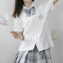(Spot) Chestnut honey original jk uniform shirt short sleeve Spring and Autumn long sleeve embroidery student shirt creamy white