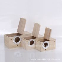 Wood Bird Breeding Box Bird House Nest Parrot Breeding Decor