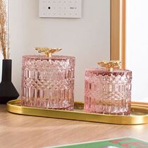 Nordic Butterfly Cotton Sign Box Ornament Decoration Transparent First Accessories Box Ins Glass Jars Home Containing Jar Tabletop Pendulum