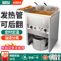 Ferocene Electric Fryer Commercial Fracking Fried Chicken Steak Machine Double Cylinder Large Capacity Thermostatic Oil Strip Fryer Vertical Fryer