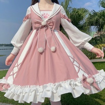 Lolita Christmas mother and daughter parent-child clothing sister clothes lolita solid color cute college style-Meow claw-op soft sister