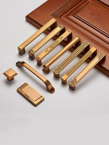 Yellow Ancient Bronze Drawer Cabinet Door Handle New Chinese Door Handle Cupboard Cabinet Wardrobe Antique Ming Closet Brief with small handle