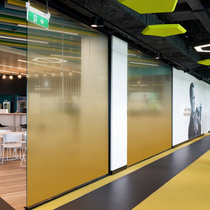 Custom office glass film color gradient art transparent color change half occlusion matte electrostatic sticker decoration