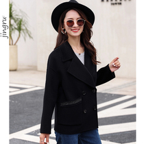 Small short double-sided woolen coat womens fashion slim and versatile temperament high-end cashmere woolen coat women
