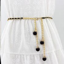 Waist chain 2021 New Tide Korean fashion metal adhesive hook wear strip waist chain female fine pearl decorative dress belt