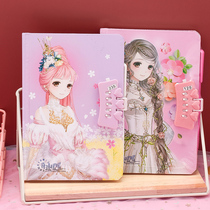 Childrens diary girl secret cute good-looking primary school student with lock password diary girl notebook girl