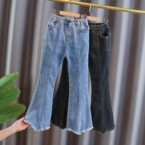 Girl Jeans Spring Autumn 2022 New Ocean Qi Girl Trendy CUHK Tong Pants Children Horn Pants Tide