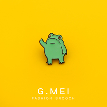 Frog brooch creative metal badge bag decoration neckline cute Japanese pin accessories men and women bag accessories