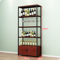 Peter Cat Iron Art Red Wine Cabinet Show Shelf Minima Wine Red Wine Rack With Lamp Modern Display Case Bar Partition